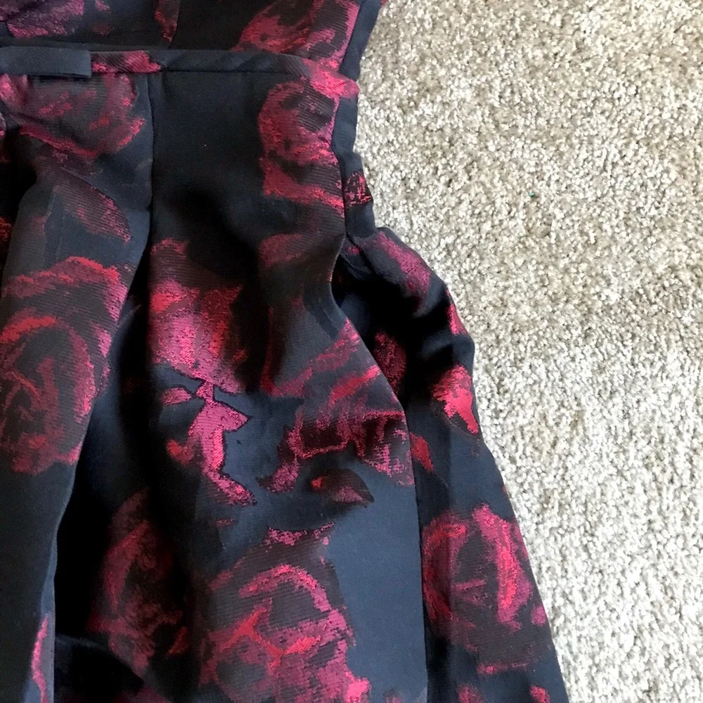Talbots Women’s Black Red Roses Sleeveless Semi-Formal Cocktail Dress 2 (S/M) - Picture 13 of 15
